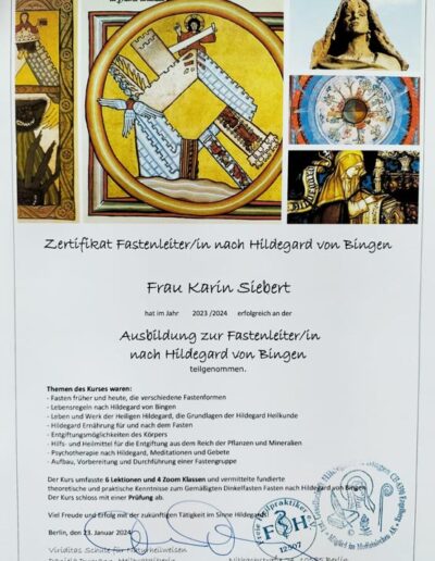 Karin Siebert | Zertifikat Fastenleiterin